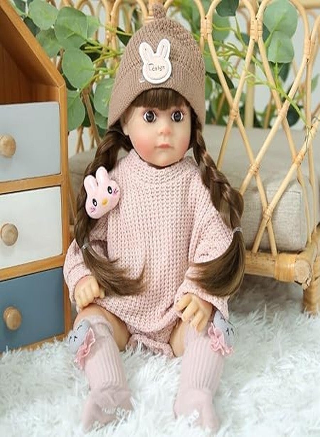 VIKINGS Realistic Sound with Sensor & Activities! Lifelike Full Silicone Body Reborn Baby Girl Doll Toy Princess Toddler Bebe with Brown Long Hair Gift for Kids - Image 1